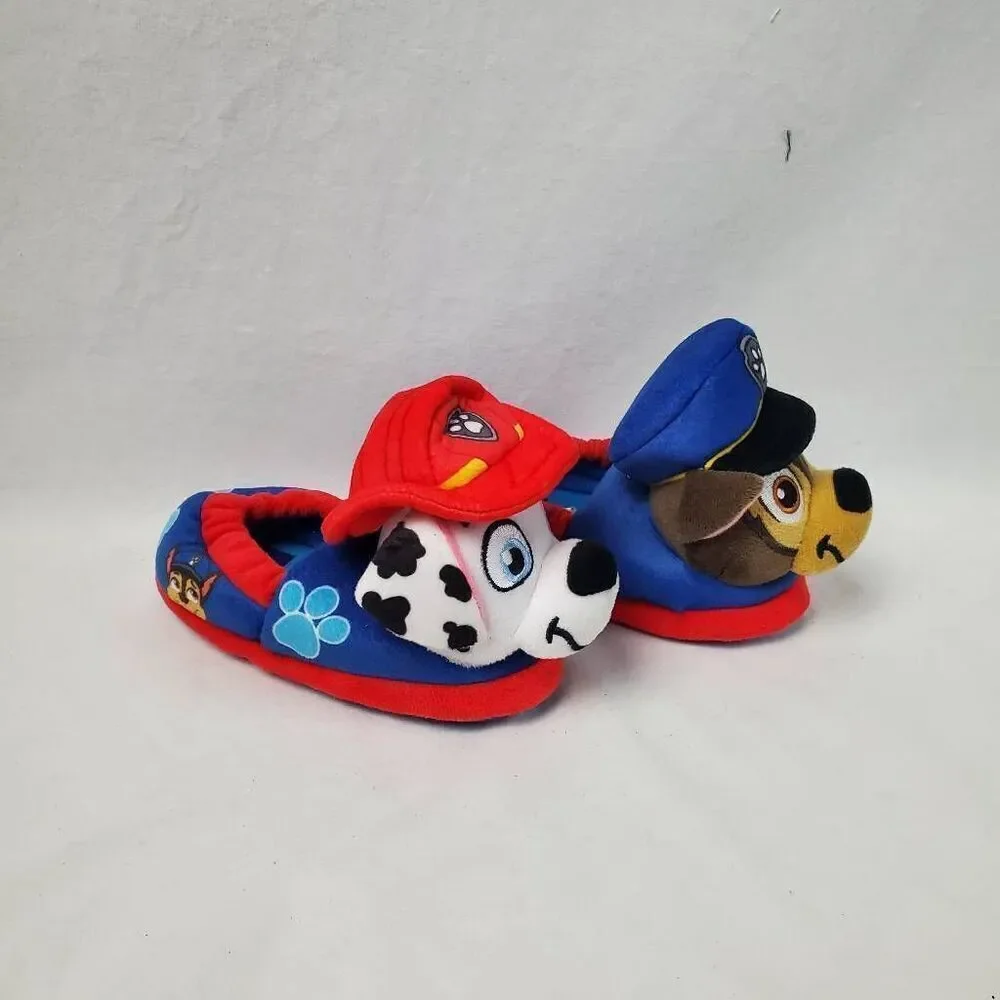 Nickelodeon Paw Patrol Toddler Slippers Chase & Marshall Skid Resistant 7 - 8